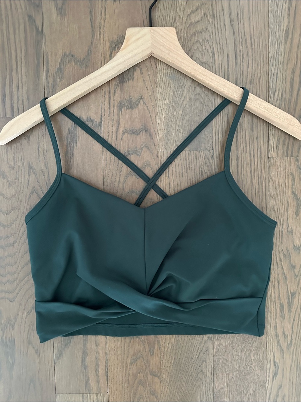 Girlfriend Collective Matisse Twist Sports Bra / Crop Top Deep Emerald Green L